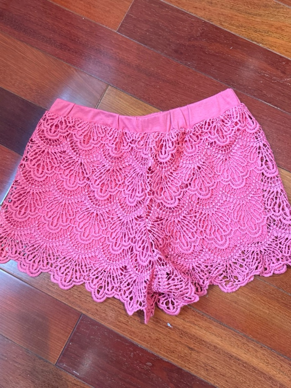Pink Crochet Lace Shorts